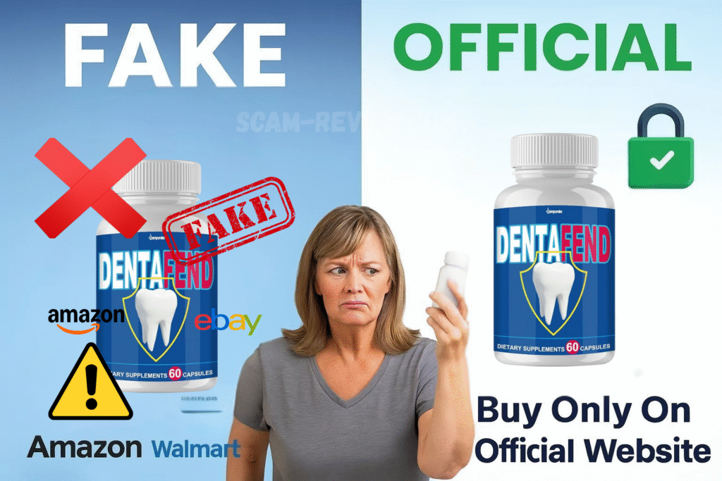 Dentafend fake and real bottle