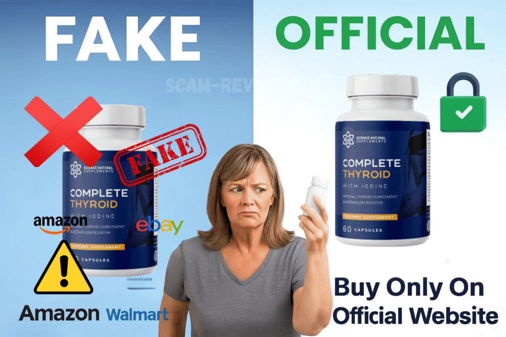 Complete Thyroid fake and real bottle