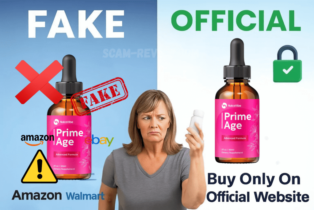 Prime Age scam fake and real bottle