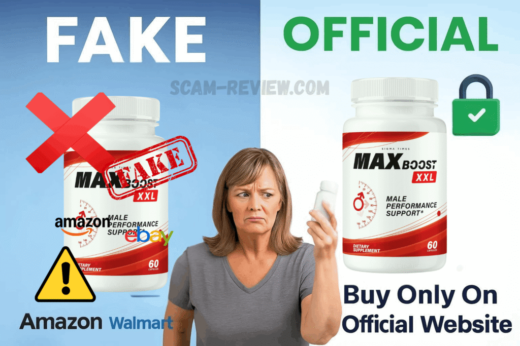 Max Boost fake and real bottle Max Boost scam