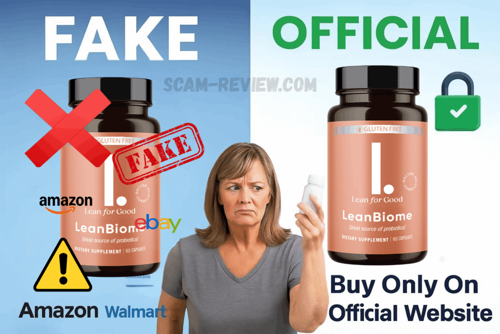 Leanbiome fake and real bottle leanbiome scam