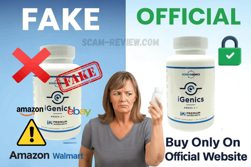 iGenics fake and real bottle